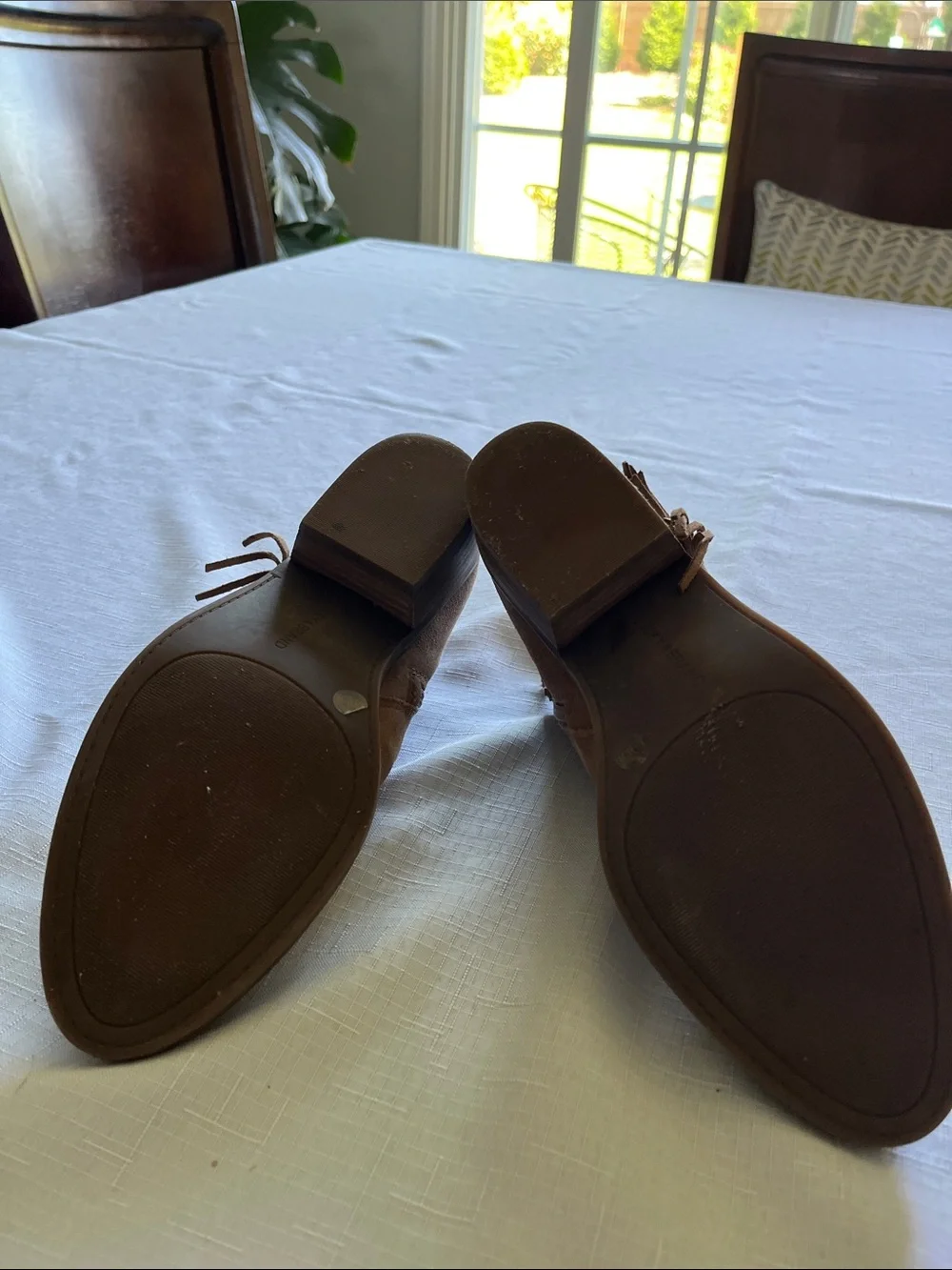 Lucky Brand Tan Suede Fringe Western Ankle Booties Size 8.5